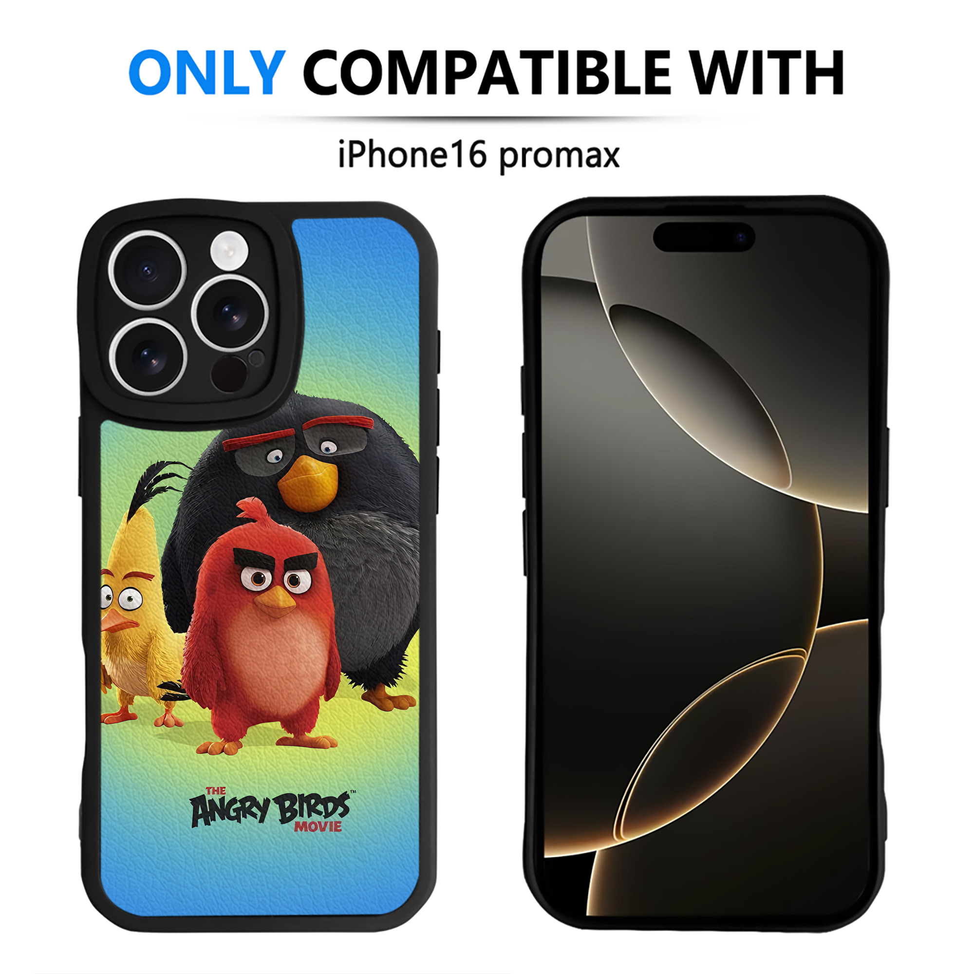 （画像用） Angry Birds アングリーバード 【iPhone 16シリーズ対応】シリコンスマホケース（レザー調） 材質：シリコン